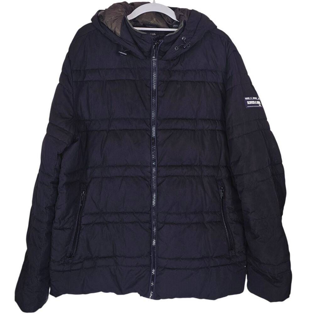 Scotch & Soda Men's Amsterdam Couture K-22 Puffer Hooded Full Zip Jacket Coat XL